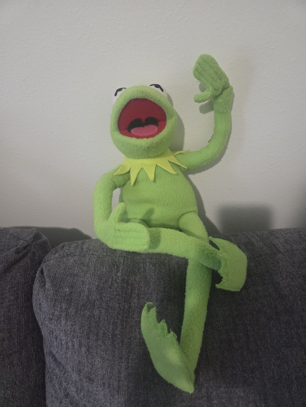 Applause Bright Lime Green Plush Frog Toy